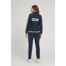 Kadın Sportswear Lacivert Fermuarlı Uzun Kol Eşofman Cepli Takım - 7663