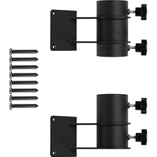 Surjion 2 Adet Şemsiye Tabanı Bayraklar Metal Kelepçe Bahçe Korkuluk Şemsiye Tutucu Standı (Yurt Dışından)