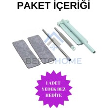 BYS Mikrofiber Bezli Mop Yer ve Duvar Silme Kendinden Sıkmalı Yedek Bezli Mop, Paspas, Mop - Yedek Bez Hediyeli