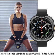 Samsung Galaxy Watch 7 Ultra 47MM Uyumlu Kasa Ekran Koruyucu 360 Tam Koruma Kılıf Kapak