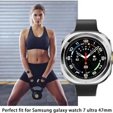 Samsung Galaxy Watch 7 Ultra 47MM Uyumlu Kasa Ekran Koruyucu 360 Tam Koruma Kılıf Kapak