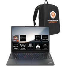 Lenovo Thinkpad E16 Amd Ryzen 7 7730U 24GB 4tb SSD 16" Fhd W11P Taşınabilir Bilgisayar & Per4 Çanta 21JT0017TXP370