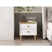 Minar Mitra Komodin 2c-Düz Beyaz-Artisan