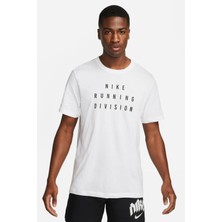Nike Dri Fit Running Division Men's Tee Erkek Koşu Antrenman Tişörtü Beyaz