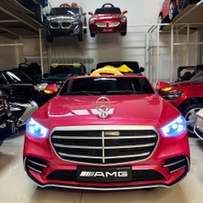 Elit Mercedes S600, Yumuşak Eva Lastikli,4×4, Pembe ,12Volt akülü araba