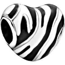 Defne Silver Zebra Kalp Charm