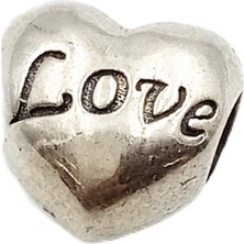 Defne Silver Love Yazılı Kalp Charm