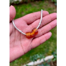 Defne Silver Turuncu Mat Murano Cam Charm