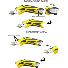 Hodbehod Taşınabilir Şarj Edilebilir Çift Akülü Çok Amaçlı Deri Kumaş Karton Kesim Makası