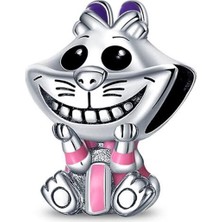 Defne Silver Cheshire Kedi Charm
