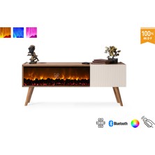 Dodo İç Mimarlık Mını Venıce Renk Modlu Şömineli Tv Ünitesi 130 cm %100 Mdf