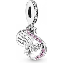 Defne Silver Anne ve Sonsuzluk Işareti Pavé Çift  Charm