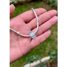 Defne Silver Mavi Gözlü Şeffaf Murano Cam Charm