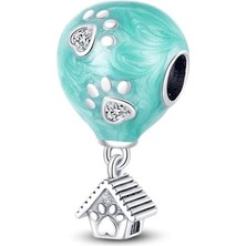 Defne Silver Patili Balon Ev Charm