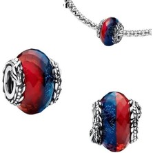 Defne Silver Ateş Ejderhaları Murano Charm