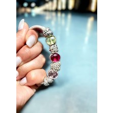 Defne Silver Kırmızıtaşlı Murano Charm