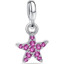 Defne Silver Me Pembe Taşlı Yıldız Charm