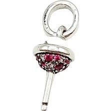 Defne Silver Pembe Taşlı Dondurma Charm