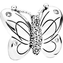 Defne Silver Büyük Kelebek Charm