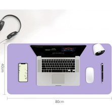 KlasseGear Çift Renk Deri Mousepad Laptop Bilgisayar Için 80X40 cm Lila ve Turkuaz