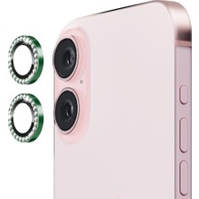 Nettech Apple iPhone 16 Uyumlu Diamond Taşlı Model Kamera Cam Koruyucu