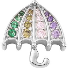 Defne Silver Renkli Taşlı Şemsiye Charm