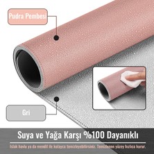 KlasseGear Çift Renk Deri Mousepad Laptop Bilgisayar Için 80X40 cm Pembe ve Gri