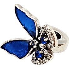 Defne Silver Mavi Kelebek Charm