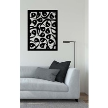 Artroya -Vav Harfi Islami Metal  Tablo - Islami Ev Dekorasyonu -  Dini Duvar Tabloları - 70 X 52 - Cm - Sıyah-Islm-077