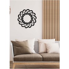 Artroya -Vav Harfi Islami Metal  Tablo - Islami Ev Dekorasyonu -  Dini Duvar Tabloları - 50 X 50 - Cm - Sıyah-Islm-122