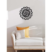 Artroya -Vav Harfi Islami Metal  Tablo - Islami Ev Dekorasyonu -  Dini Duvar Tabloları - 50 X 50 - Cm - Sıyah-Islm-123