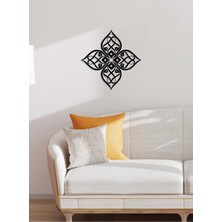 Artroya -Vav Harfi Islami Metal  Tablo - Islami Ev Dekorasyonu -  Dini Duvar Tabloları - 50 X 50 - Cm - Sıyah-Islm-178