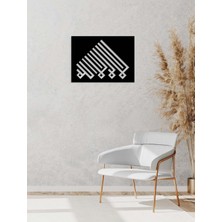 Artroya -La Ilahe Illallah Islami Metal  Tablo - Islami Ev Dekorasyonu -  Dini Duvar Tabloları - 60 X 44 - Cm - Sıyah-Islm-108