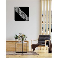 Artroya -La Ilahe Illallah Islami Metal  Tablo - Islami Ev Dekorasyonu -  Dini Duvar Tabloları - 60 X 60 - Cm - Sıyah-Islm-053
