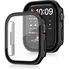 Techmaster Apple Watch 6 7 8 9 44MM 45MM Uyumlu Rubber Kasa Ekran Koruyucu 360 Kılıf Kapak