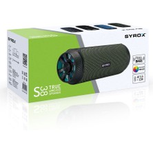 Syrox S38 Hafıza Kartı + USB + 3.5mm Aux + Fm + Eller Serbest Rgb Ledli 2X5W Bluetooth 5.0 Tws Kablosuz Hoparlör