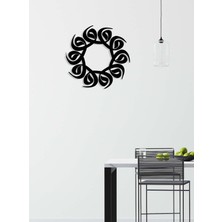 Artroya -Vav Harfi Islami Metal  Tablo - Islami Ev Dekorasyonu -  Dini Duvar Tabloları - 50 X 50 - Cm - Sıyah-Islm-179