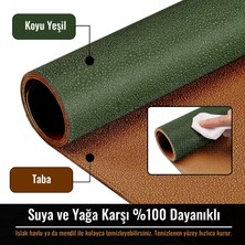 Klassegear Çift Renk Deri Mousepad Laptop Bilgisayar Için 80X40 cm Koyu Yeşil ve Taba