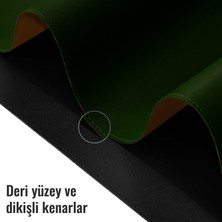 Klassegear Çift Renk Deri Mousepad Laptop Bilgisayar Için 80X40 cm Koyu Yeşil ve Taba