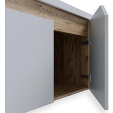 Teta Home Napoli 80 cm Mdf Banyo Dolabı Seti  Atlantik Çam-Beyaz