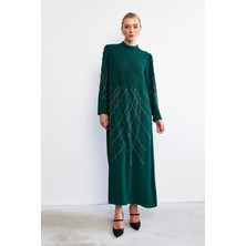 Alora Taş Işlemeli Abiye - Zümrüt