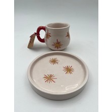 Kimya Ceramics Handmade Seramik Kahve Fincanı(Yıldızlı Fincan)