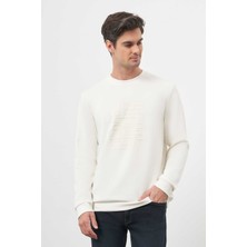Morven  Erkek Ekru Trend Bisiklet Yaka Sweat-Shirt