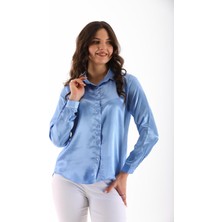 Kadın Uzun Kol Saten Gömlek 245043 -