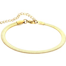 Yantra Silver 925 Ayar Gümüş  3,5 mm Yassı Italyan Zincir Bileklik