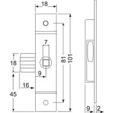 Soho S - 613 Şaft Kapısı Kilidi Galvaniz