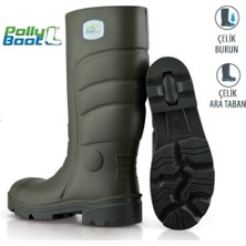 Polly Boot İş Çizmesi Galaxy 503 Haki Çelik Burun Çelik Ara Taban