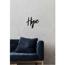 Artroya - Hope Yazısı Metal Duvar Tablosu - Ev Dekorasyon - Metal Duvar Yazısı - 50 X 45 - Cm -Siyah - Text-002