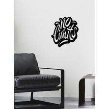 Artroya - No Limits Yazısı Metal Duvar Tablosu - Ev Dekorasyon - Metal Duvar Yazısı - 53 X 60 - Cm -Siyah - Text-026
