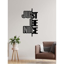 Artroya - Just Be Nice Yazısı Metal Duvar Tablosu - Ev Dekorasyon - Metal Duvar Yazısı - 45 X 90 - Cm -Siyah - Text-076